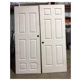 Lot of JELD-WEN 30 in. x 80 in. 6 Panel Colonist Primed Textured Molded Composite Interior Door Slab     Customer Returns See  Pictures
