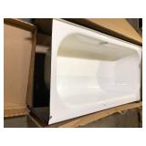 Bootz Industries Maui 60 in. x 30 in. Alcove Soaking Bathtub with Left Drain in White Damaged Customer  Returns See Pictures