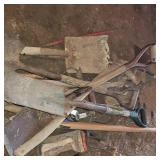 Lot of Shovels, Spades, and Forks