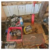 Misc Lot w as new Cylindar, Craftsman Wrenches, Bottle Jacks, Tool Boxes, and more as photo