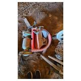 Bench Grinder, Roll of Rope and Misc