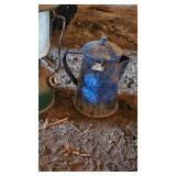 Coleman Lantern w/enamel Ware Coffee Pot
