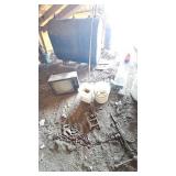 Fuel Barrel, Large Vise, Large Chain and Misc