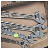 Lot of 4 Crescent wrenches as shown