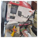Lot of 2 Welding Masks, Taper, and Cement Tools and TV Mount