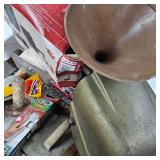 Lot of 2 Welding Masks, Taper, and Cement Tools and TV Mount