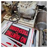 Homemade Sausage Griner and Stuffer Set up on Board, Worked when Last Used