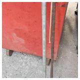 Lot of 3 Pocket Knives/Oil Can/Bench Vise and a pair of Spears