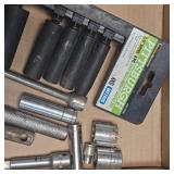 Assorted lot of Sockets-Extentions and 3/8 Ratchets