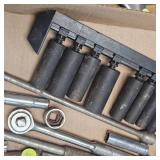 Assorted lot of Sockets-Extentions and 3/8 Ratchets