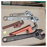Lot of 5 Diamond, Truecreaft Adjustable Jaw Crescent Wrenches