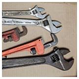 Lot of 5 Diamond, Truecreaft Adjustable Jaw Crescent Wrenches