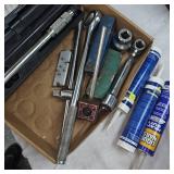 3/4 " Ratchet and Extension, Torque Wrench and Box with Electric Chainsaw