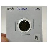 1848 Silver Half Dime