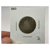 1853 Silver Seated Quarter