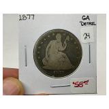1877 Seated Silver Half Dollar