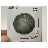 1859-O Seated Silver Half Dollar