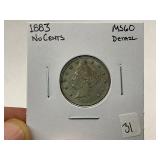 1883 No Cents Liberty Nickel