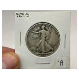 1929-S Silver Walking Liberty Half Dollar