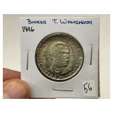 1946 Booker T. Washington Commemorative Silver Half Dollar