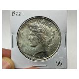 1922 Silver Peace Dollar