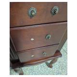 Standing 7-Drawer Wood Jewelry Armoire Chest w/ Mirror & Side Closets