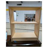 Small Modern Light Wood-Look 2-Shelf Countertop Hutch Bookcase