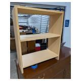 Small Modern Light Wood-Look 2-Shelf Countertop Hutch Bookcase