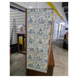 Vintage Delft Tile Style Wall Cabinet / Small Cupboard Blue & White Decor