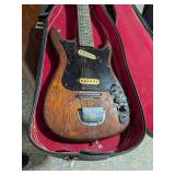 Vintage 6-String Electric Guitar Project in Case 1960s/70s Era