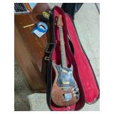 Vintage 6-String Electric Guitar Project in Case 1960s/70s Era