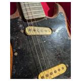 Vintage 6-String Electric Guitar Project in Case 1960s/70s Era