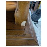 Traditional Oak China Hutch & Buffet Cabinet 76.25" Tall