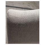 Pair of Upholstered High Back Dining Arm Chairs Neutral Fabric