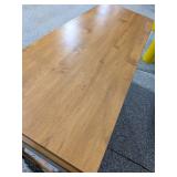 Small Faux-Pine Student Desk 4-Drawer Kneehole w/ Turned Legs