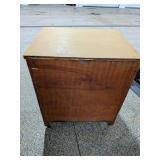 Antique / Vintage Wheeled 2-Door Washstand Cabinet Yellow Paint Finish