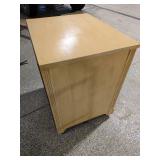 Antique / Vintage Wheeled 2-Door Washstand Cabinet Yellow Paint Finish