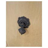 Antique / Vintage Wheeled 2-Door Washstand Cabinet Yellow Paint Finish