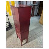 Tall Red Wood Jewelry Cabinet by Lori Greiner 4-Section Storage