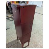 Tall Red Wood Jewelry Cabinet by Lori Greiner 4-Section Storage