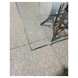 Rattan/Bamboo Style Glass Top Coffee Table Square Base