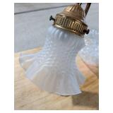 Vintage Art Nouveau Style Brass Lily Pad Base Desk Lamp