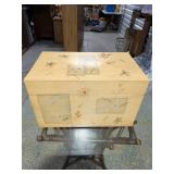 Small Painted Decorative Storage Chest Box Asian Floral Moti