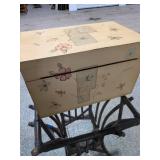 Small Painted Decorative Storage Chest Box Asian Floral Moti