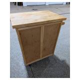 Rolling Wood Butcher Block Kitchen Cart Island w/ Drawer & Cabinet