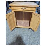Rolling Wood Butcher Block Kitchen Cart Island w/ Drawer & Cabinet