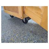 Rolling Wood Butcher Block Kitchen Cart Island w/ Drawer & Cabinet