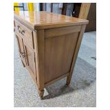 Mid-Century Modern Nightstand End Table w/ Drawer and Cabinet Storage