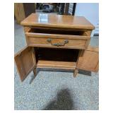 Mid-Century Modern Nightstand End Table w/ Drawer and Cabinet Storage