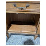 Mid-Century Modern Nightstand End Table w/ Drawer and Cabinet Storage